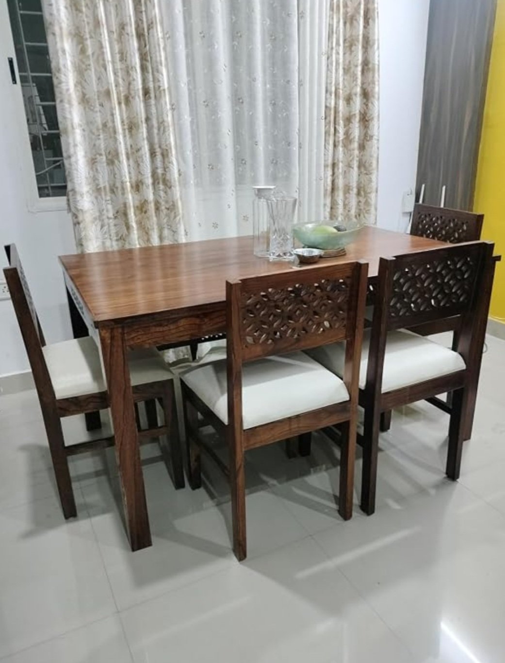 Cambery solid wood Dining Table with chair for dining room(honey finish) photo review