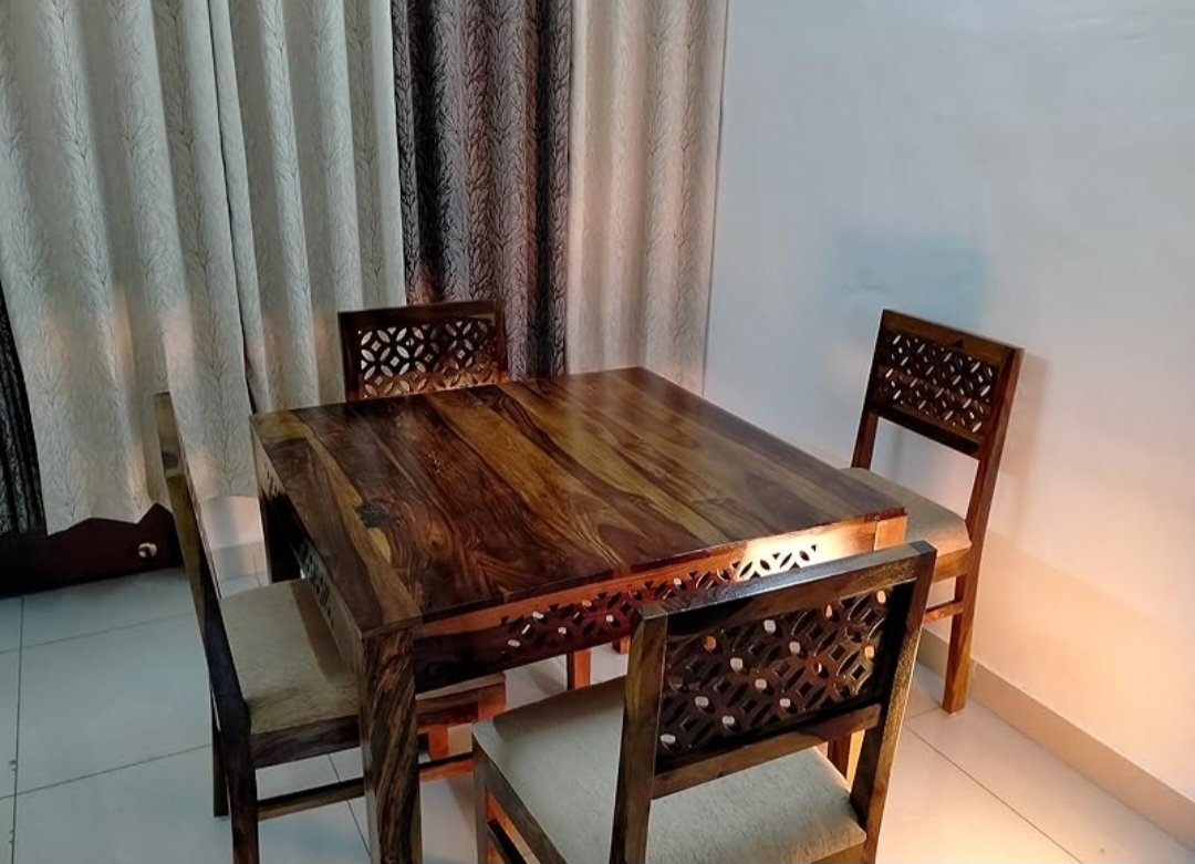 Cambery solid wood Dining Table with chair for dining room(honey finish) photo review