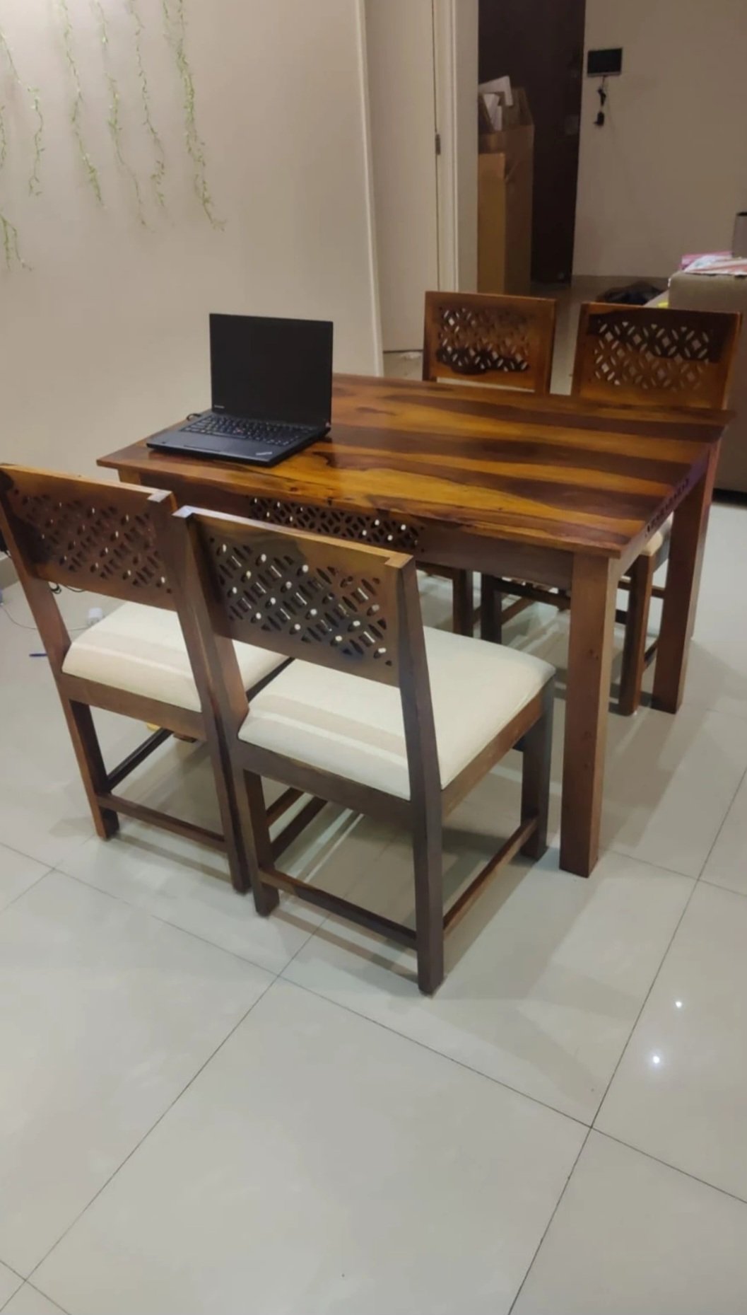Cambery solid wood Dining Table with chair for dining room(honey finish) photo review