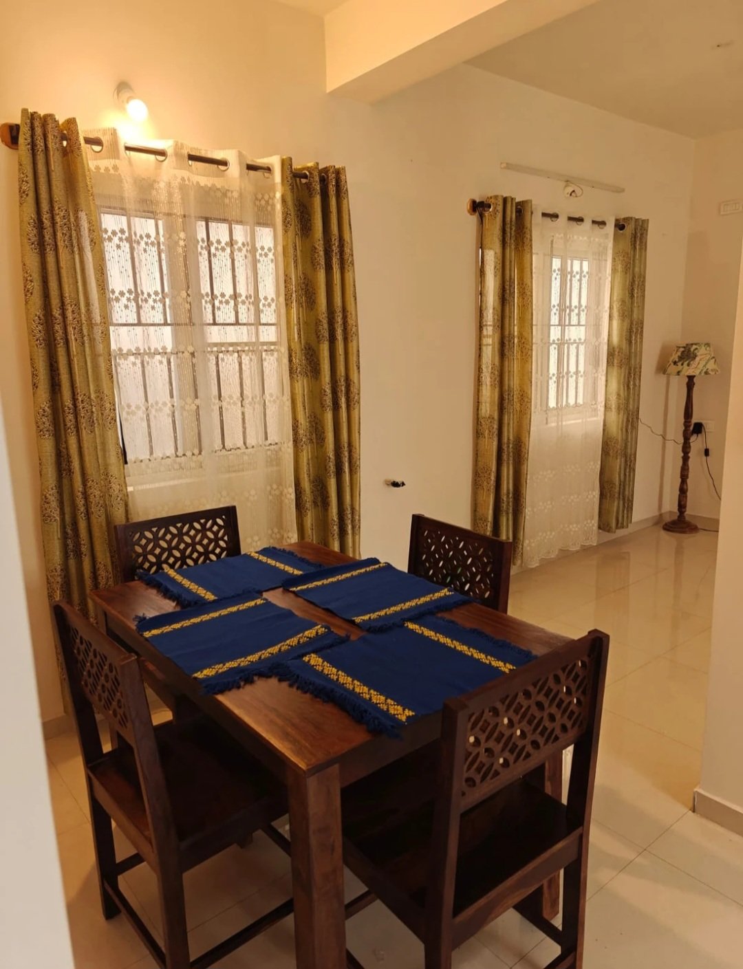 Cambery solid wood Dining Table with chair for dining room(honey finish) photo review