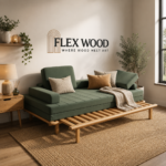 Flexwood solid wood sofa cum bed with mattress - Image 2