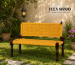 Flexwood Wooden Handamde Backrest Bench (Yellow)