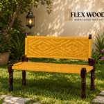 Flexwood Wooden Handamde Backrest Bench (Yellow)
