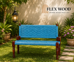 FlexwoodWooden Handmade Backrest Bench (Blue)