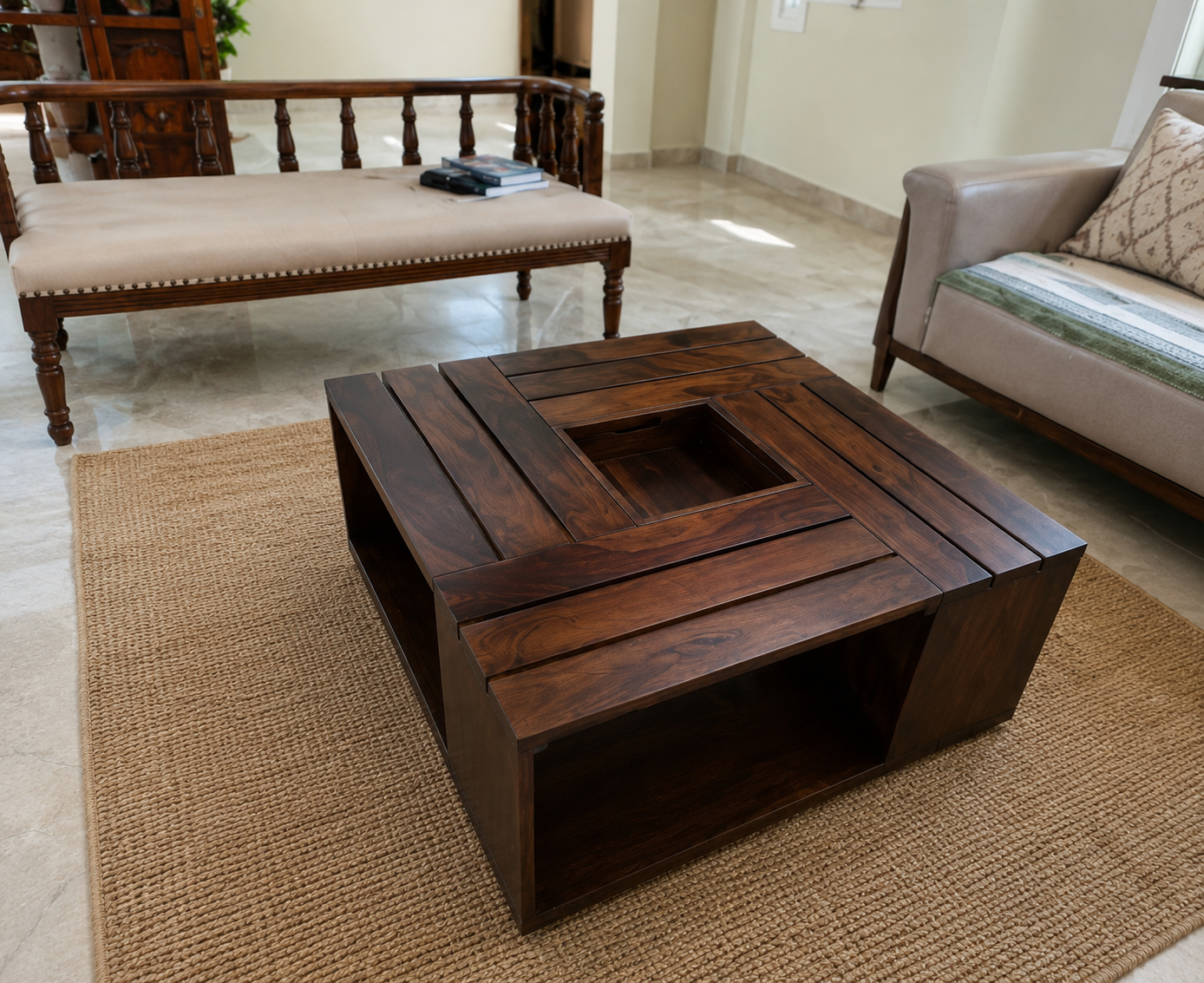 Lynon solid wood Coffee Table (walnut finish) photo review