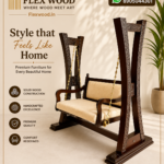 Flexwood hand carving solid wood jhula(dark finish)