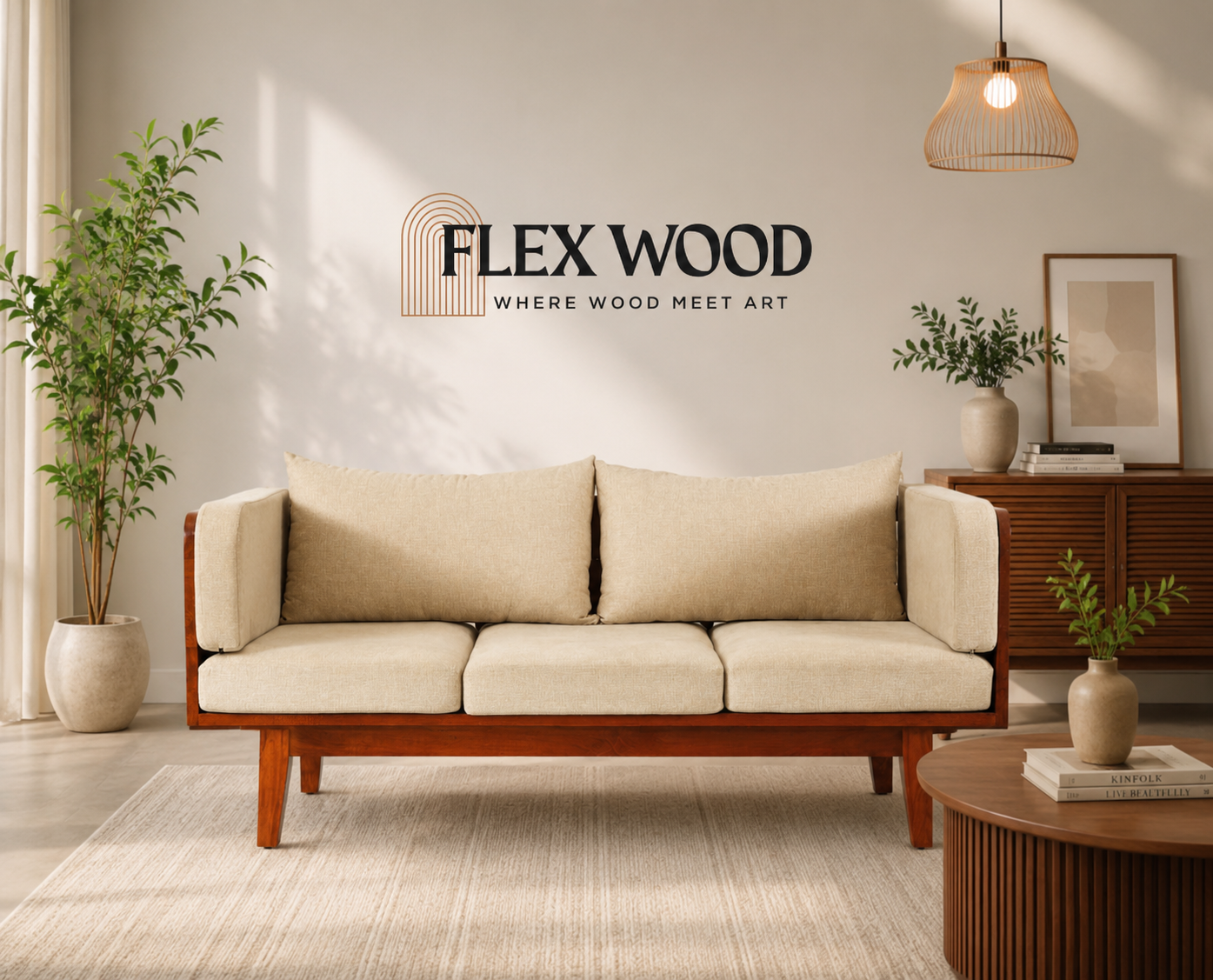 file_000000007c148208b7b21a63f63f35fe Flexwood boston sheehsaam wooden three seater sofa (honey finish) - Image 1