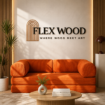 Flexwood Multi-Functional Folding Floor Sofa Bed with Removable Back and Armrest