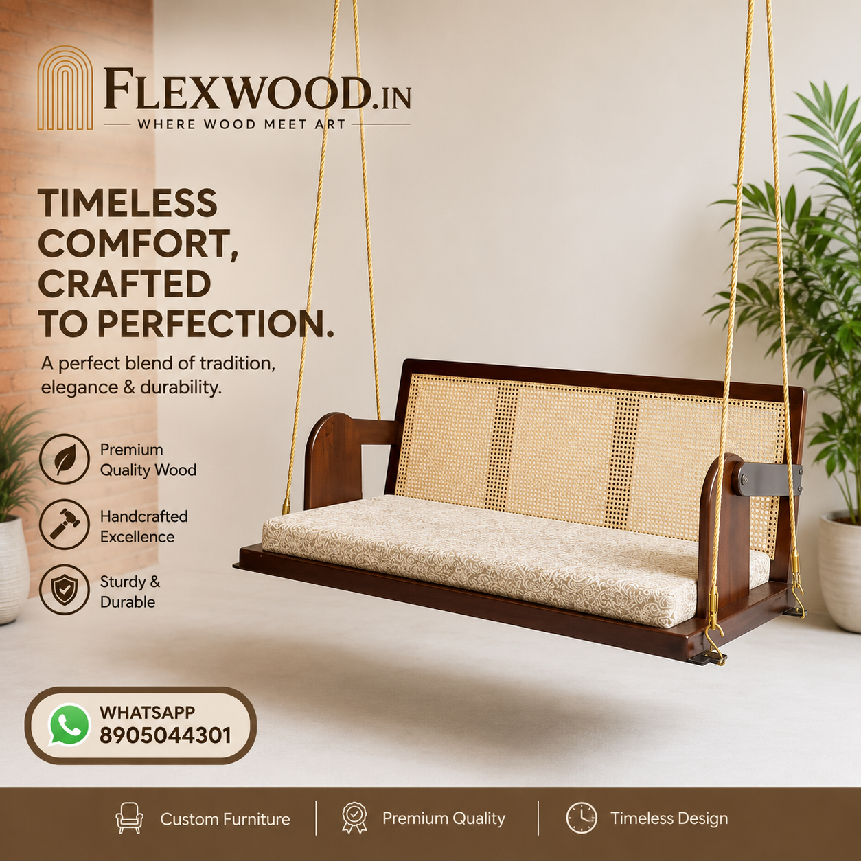 file_00000000942881fa96d14ed60680b596 Flexwood Wooden Reversible Swing solid wood(dark walnut) - Image 1