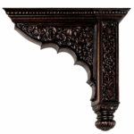 Flexwood Hand-Carved Dark Wood Pooja Shelf - Indian Temple Wall Mount, Traditional Design(dark walnut) - Image 3