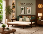 Flexwood  solid sheesham wood Extendable sofa cum bed(walnut finish) - Image 2