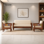 Flexwood  Ceramic tiles Solid Sheesham Wood Sofa Set (Honey Finish)