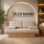 Flexwood mango wood sofa cum bed