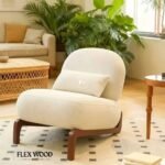 Velvet Accent Chair Sofa with Solid Wood Legs