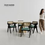 Black Dining Table Set - 4 Seater