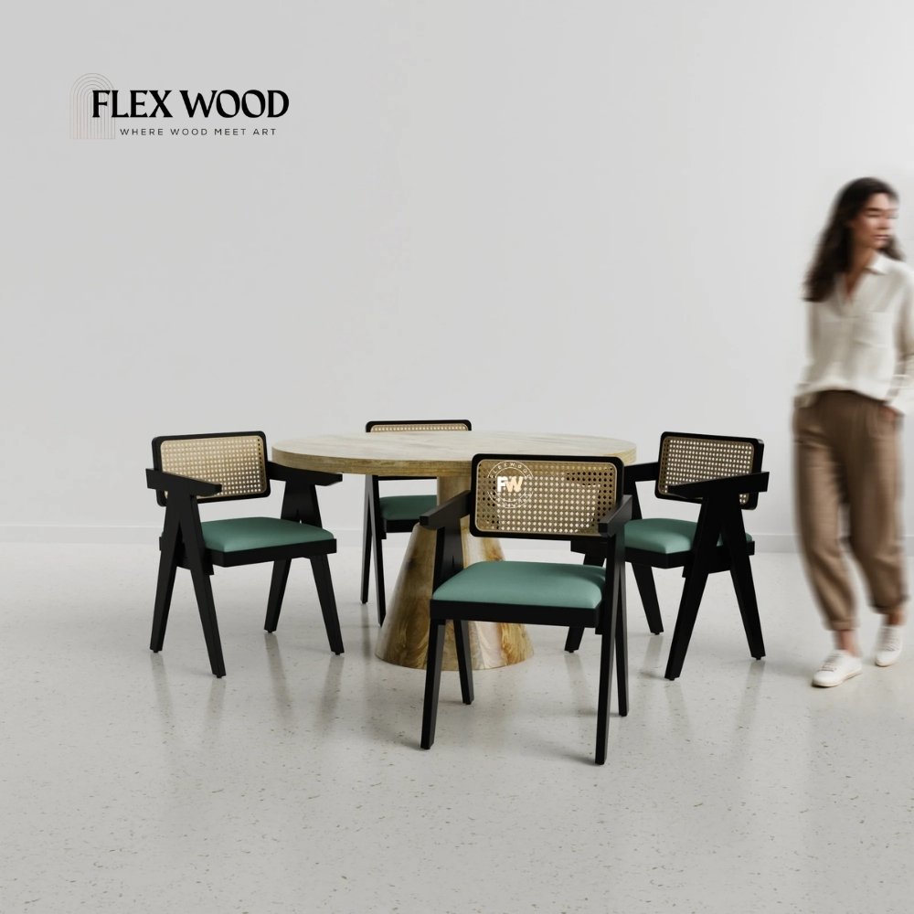 1 Black Dining Table Set - 4 Seater - Image 1