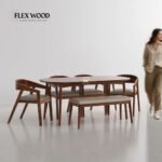 Luxury Upholstered Dining Table Set - 6 Seater