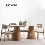 Wooden Dining table with Conical Base 6 Seater Table - Image 5