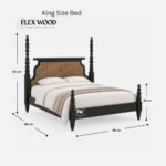 Flexwood Cane Four-Poster Bed with Woven Headboard(balck finish) - Image 4