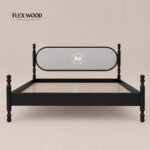 Solid Wood Bed with Upholstered Headboard - Image 6