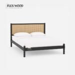 Flexwood Cane Rattan Bed for Bedroom(balck finish) - Image 2