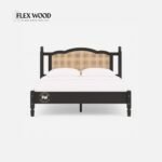 Flexwood Cane Panel Bed with Black Frame(balck finish) - Image 2