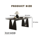 Black Solid Wood Acacia Dining Table with Bench - Image 7
