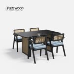 Luxury Dining Table Set with Bob chair - 4 Seater - Table - Image 3