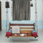 Wooden Swing With Detachable Backrest.