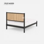Flexwood Cane Rattan Bed for Bedroom(balck finish) - Image 4