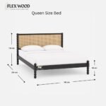 Flexwood Cane Rattan Bed for Bedroom(balck finish) - Image 6
