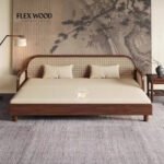 Cane Sofa Cumbed Convertible Sofa Bed for Living Room - Image 3