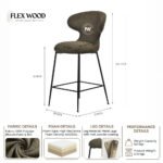 Dark Green Crest Bar Chair Stool - Image 6