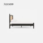 Flexwood Cane Panel Bed with Black Frame(balck finish) - Image 4