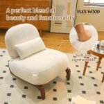 Velvet Accent Chair Sofa with Solid Wood Legs - Image 2