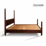 Solid Wood Poster Bed Classic Design with Slatted Headboard - Image 4