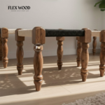 Cotton Rope Bench with Stool Set of 3 - Image 4
