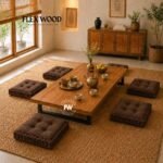 Low Seating Dining Table Set with Metal Legs - Image 3