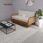 Teak Wood Cane Wooden Convertible Sofa-Cum-Bed - Image 3
