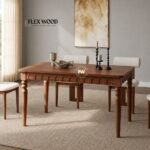 Premium Solid Wood 6 seater Dining Table with Turned Legs - Image 3