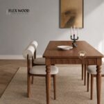 Premium Solid Wood 6 seater Dining Table with Turned Legs - Image 2