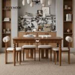 Premium Solid Wood 6 seater Dining Table with Turned Legs