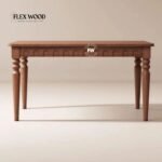 Premium Solid Wood 6 seater Dining Table with Turned Legs - Image 4
