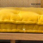 Natural Wooden Cane Day Bed Sofa with Mattress & Side Pillows - Image 4