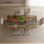 Luxora Epoxy Table with Blue 4 to 6 Seater Dining Table - Image 2