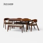 Luxury Upholstered Dining Table Set - 6 Seater - Image 4