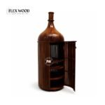 Modern Bottle-Shaped Sheesham Wood Bar Cabinet with Door - Image 2