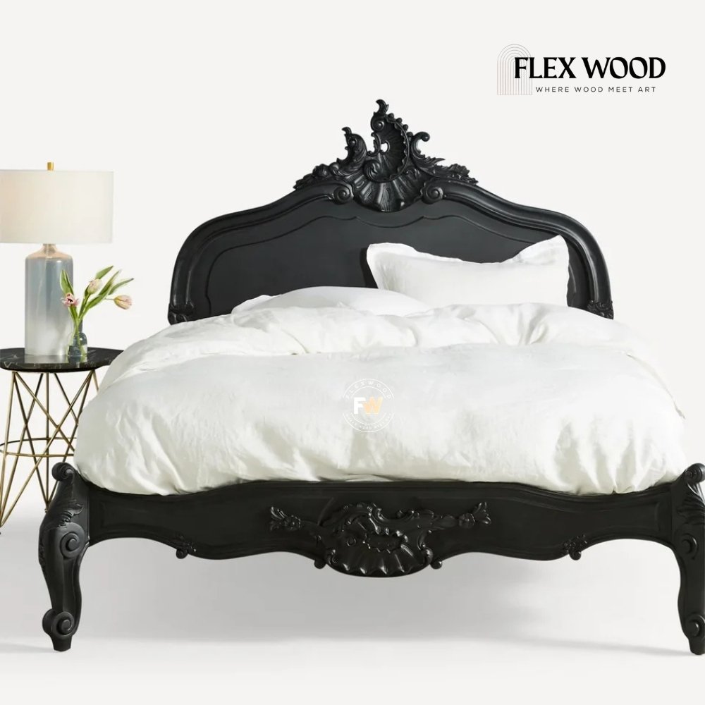 42 Handcarved Solid Sheesham Wood Bed for Bedroom - Image 1