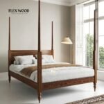 Four Poster Turned Leg Solid Wood Bed