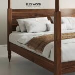 Four Poster Turned Leg Solid Wood Bed - Image 2